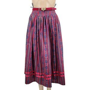 Alpen Trachten Dirndl Vintage German Alpine Traditional Pleated Skirt Cotton
